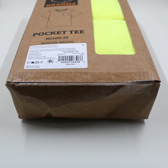 2 Pack Men's NWT Brahma Large 42-44 Yellow Relaxed Fit Pocket Tee Shirt - Picture 4 of 5